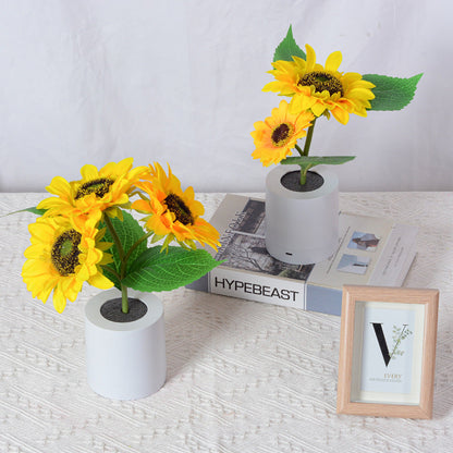 LED Flower Lamp - Eco-Friendly Ambient Lighting with Yellow Flowers