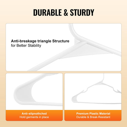 Anti-Slip Durable White Clothes Hangers for Sustainable Living