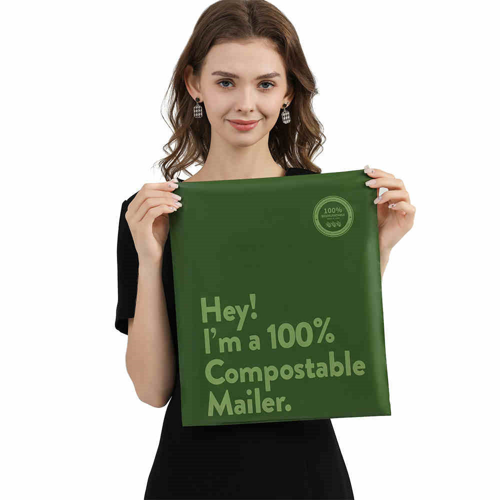 Eco-Friendly Compostable Mailer - Green, Biodegradable Shipping Solution