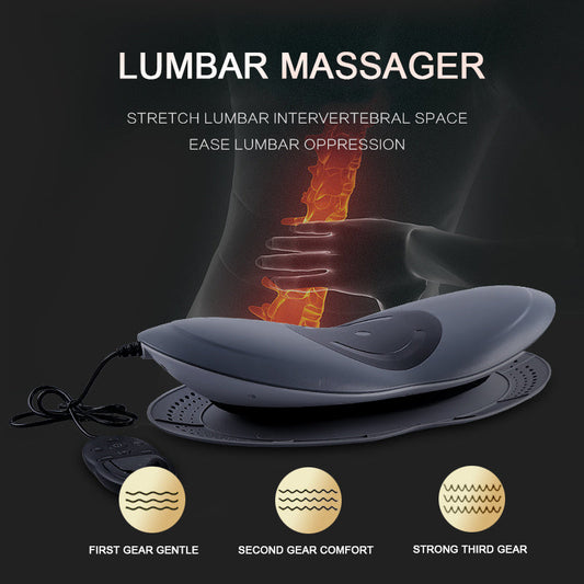 Ergonomic Electric Lumbar Massager in Dark Gray