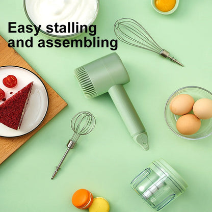 Wireless Handheld Food Mixer - Light Green, Rechargeable, Eco-Friendly