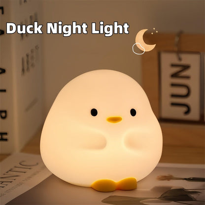 Eco-Friendly Duck Night Light - Soft Silicone LED for Kids