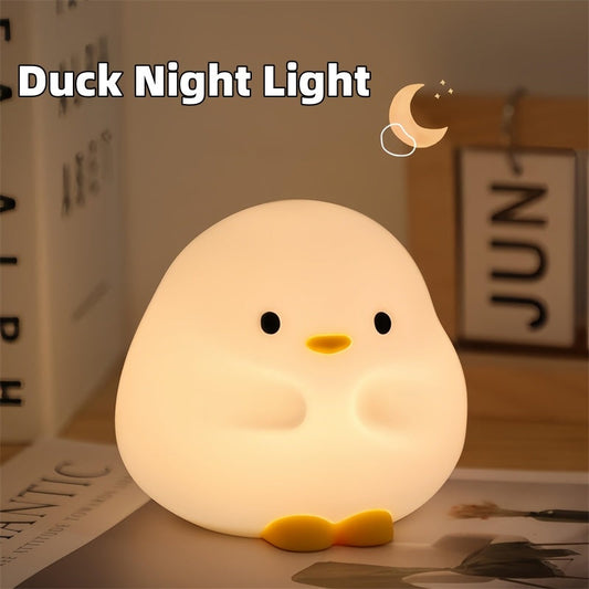 Eco-Friendly Duck Night Light - Soft Silicone LED for Kids