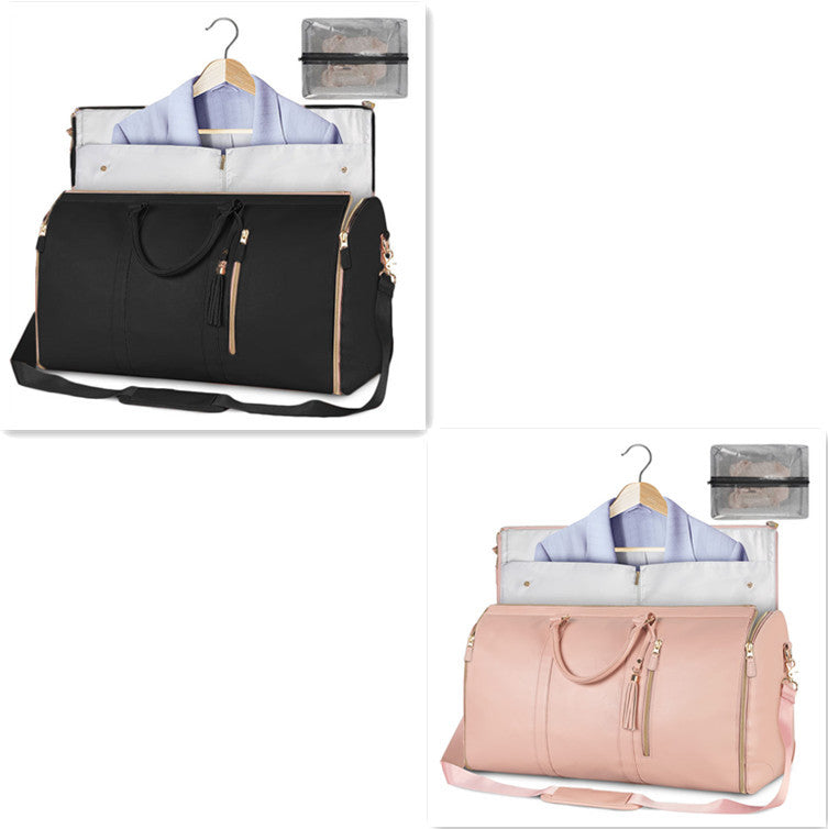 Versatile Light Pink Garment & Duffel Bag for Eco-Friendly Travel
