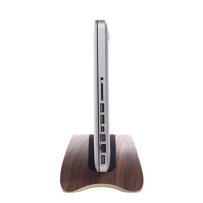 Eco-Friendly Curved Wooden Laptop Stand for Ergonomic Workspace