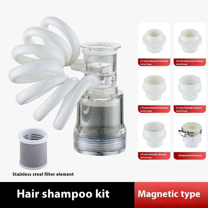 Water-Saving Telescopic Hose with Chrome Faucet Attachment