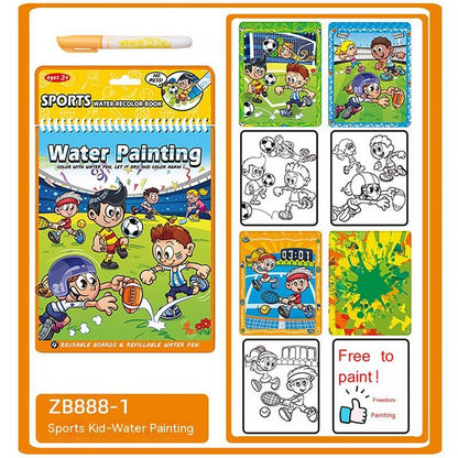 Ocean-Themed Reusable Water Drawing Book for Kids