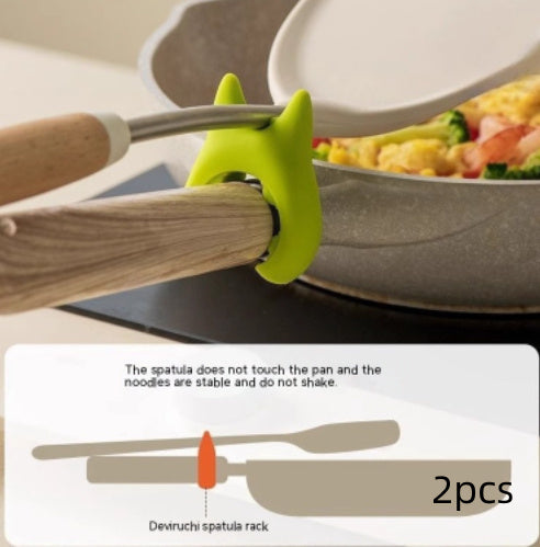 Eco-Friendly Silicone Cat Pot Lid Lifter - Green & Red