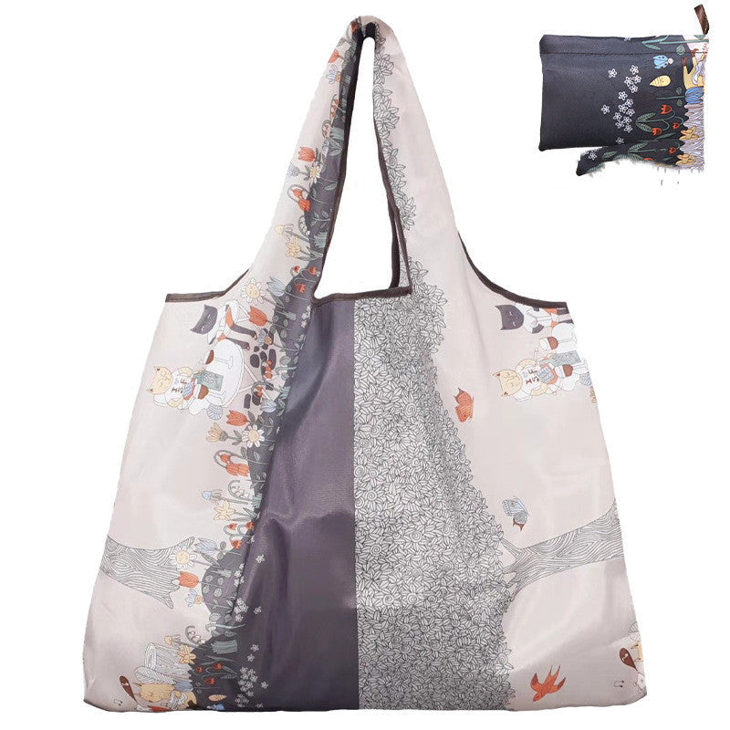 Eco-Friendly Reusable Shopping Bag - Durable Floral Tote for Groceries