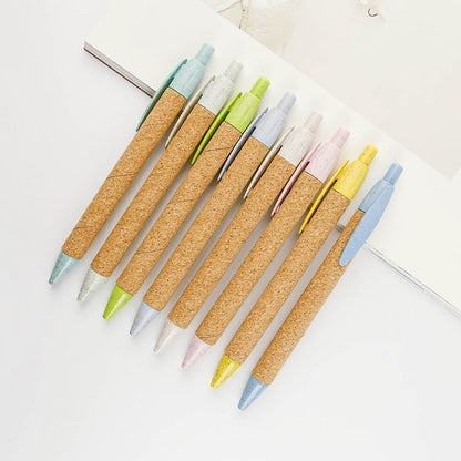 Eco-Friendly Pastel Cork Pens - Sustainable Stationery for Zero-Waste Living