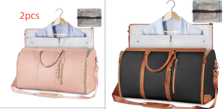 Versatile Light Pink Garment & Duffel Bag for Eco-Friendly Travel