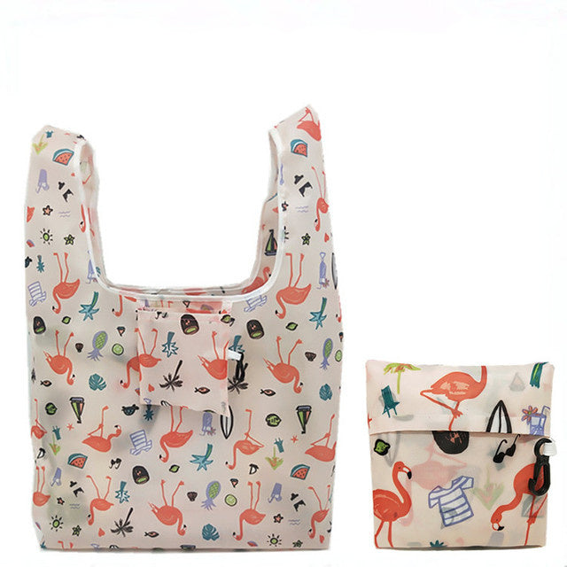 Eco-Friendly Reusable Shopping Bag - Multicolored Floral Pattern
