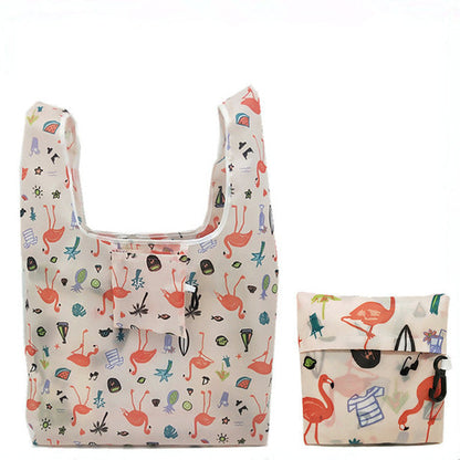 Eco-Friendly Reusable Shopping Bag - Multicolored Floral Pattern