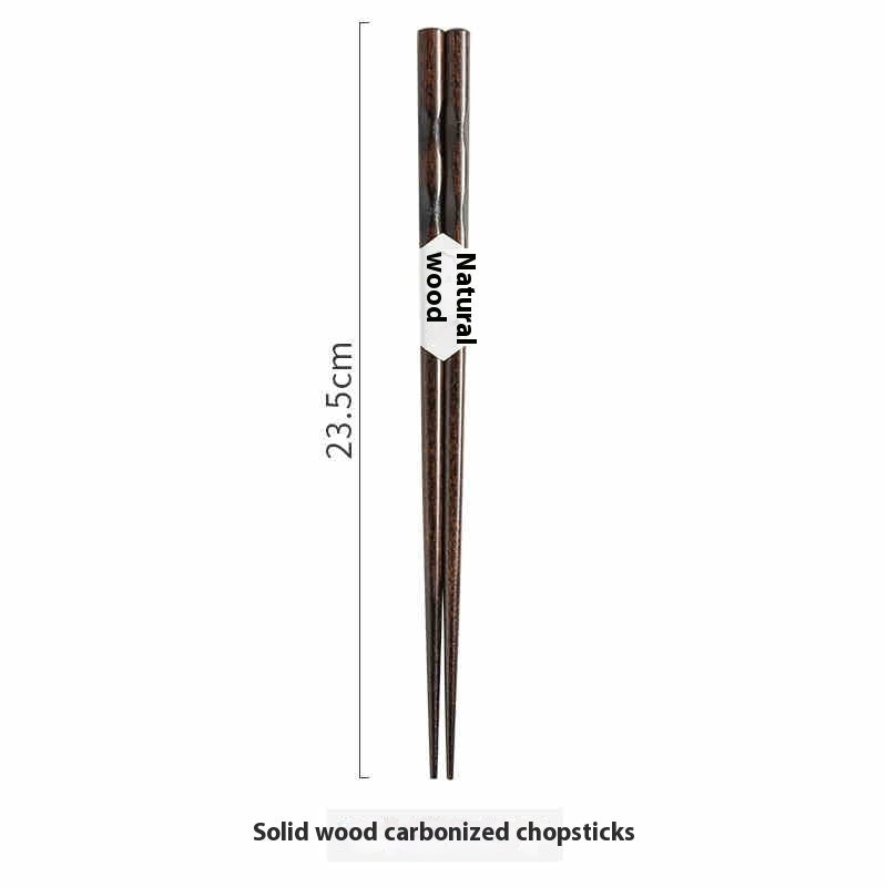 Eco-Friendly Reusable Wooden Chopsticks with Textured Grip