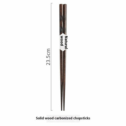 Eco-Friendly Reusable Wooden Chopsticks with Textured Grip