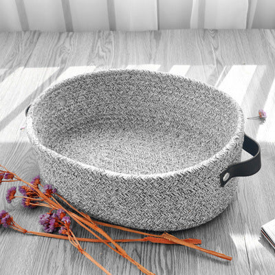 Eco-Friendly Woven Fabric Storage Baskets - Cream, Gray, Black