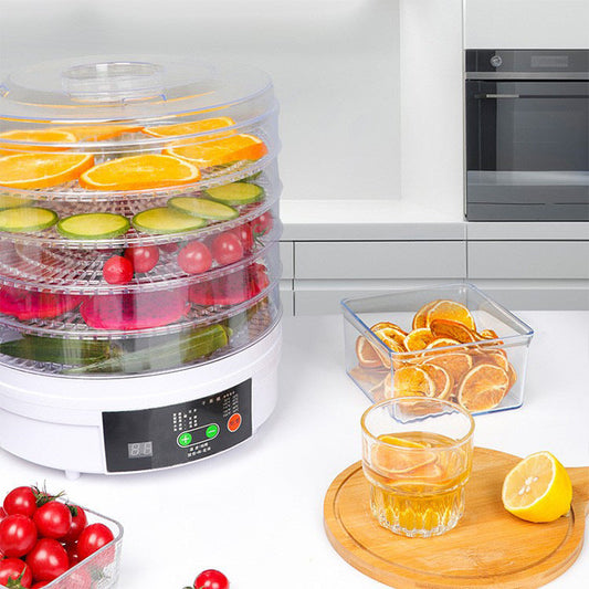 Eco-Friendly Food Dehydrator with White Base and Transparent Trays