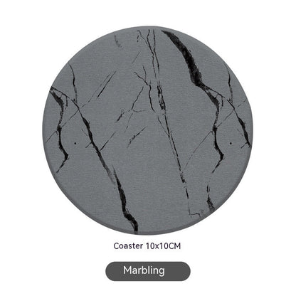 Sustainable Dark Gray Bathroom Accessory Set with Black Marble Pattern