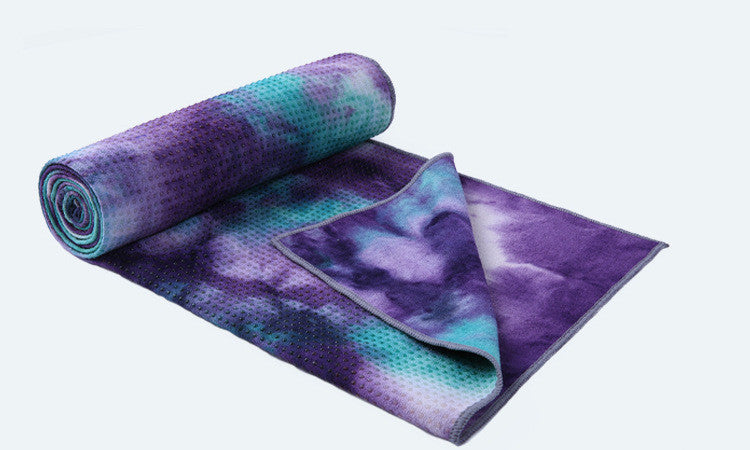 Eco-Friendly Yoga Towel - Blue & Green Tie-Dye, Quick-Drying, Reusable