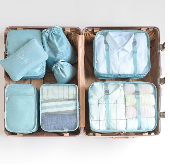 Eco-Friendly Travel and Storage Organizer Set - Light Blue