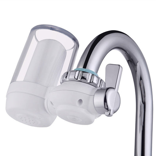 Eco-Friendly Faucet Water Filter in Silver and White