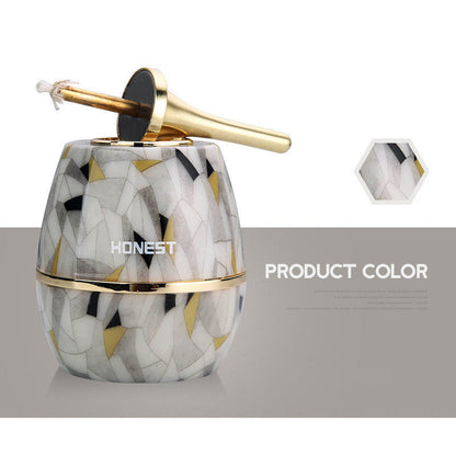 Eco-Friendly Black & Gold Oil Lamp - Sustainable Lighting Solution