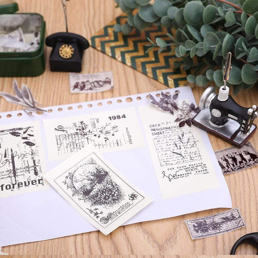 Eco-Friendly Decorative Stickers - Black & White Illustrations