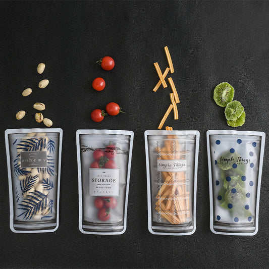 Eco-Friendly Reusable Silicone Storage Bags with Printed Designs