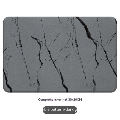 Sustainable Dark Gray Bathroom Accessory Set with Black Marble Pattern