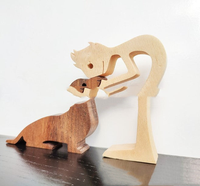 Eco-Friendly Wooden Animal Figurines - Sustainable Home Decor