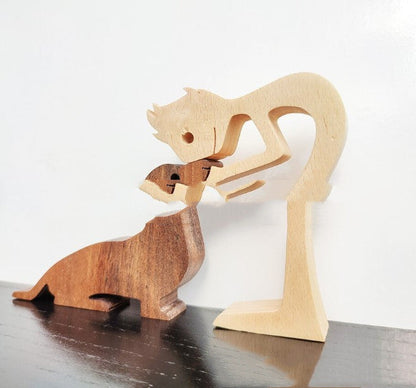 Eco-Friendly Wooden Animal Figurines - Sustainable Home Decor