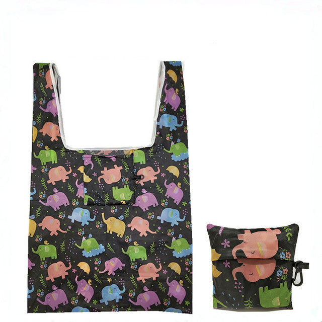 Eco-Friendly Reusable Shopping Bag - Multicolored Floral Pattern