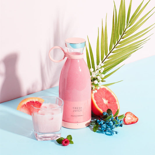 Eco-Friendly Reusable Pink Juice Bottle with Handle