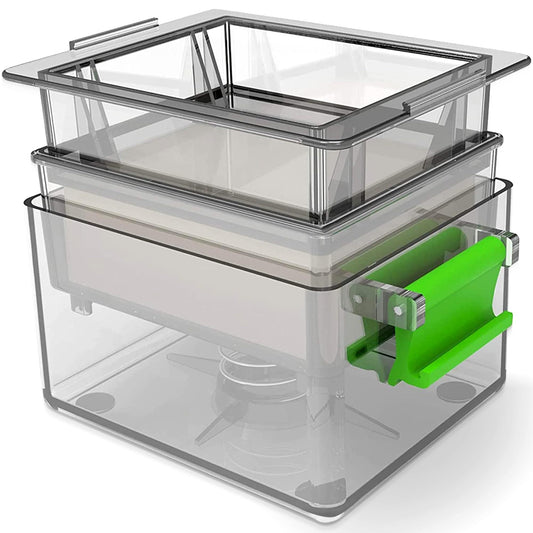 Eco-Friendly Manual Vegetable Chopper with Green Handle