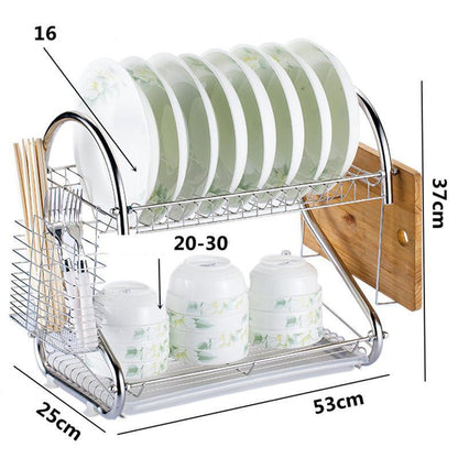Eco-Friendly Bamboo Dish Drying Rack - X-Shaped Foldable Design