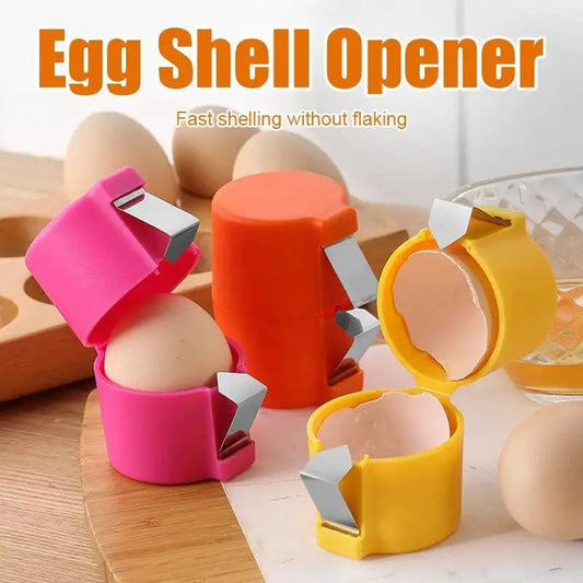 Eco-Friendly Egg Shell Opener in Pink, Orange, and Yellow