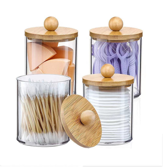 Eco-Friendly Glass Storage Jars with Bamboo Lids