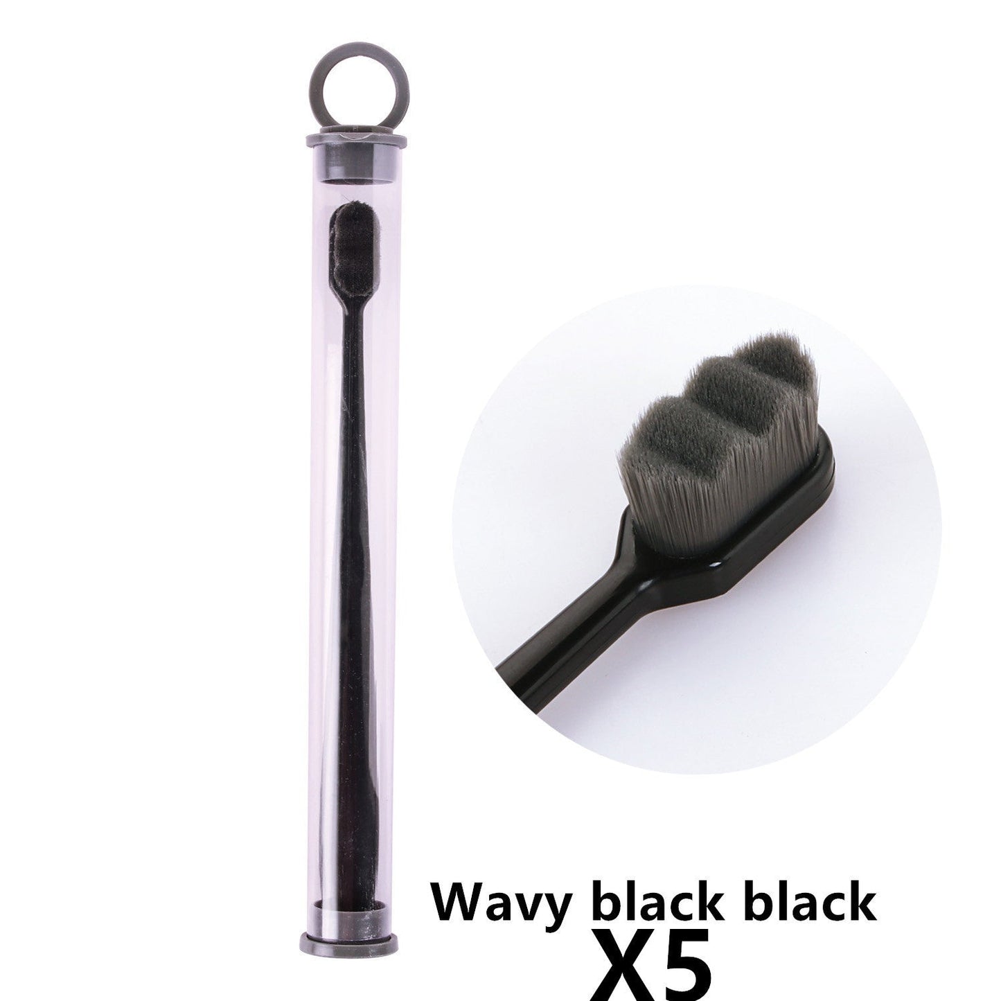 Eco-Friendly Bamboo Toothbrush with Wavy Handle Design