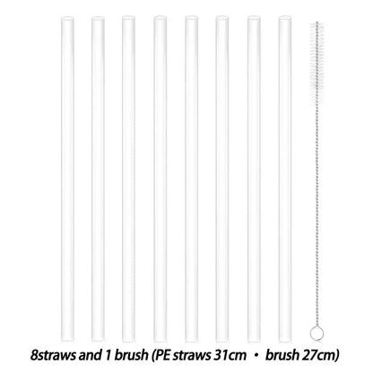 Eco-Friendly Reusable Glass Straws with Cleaning Brush - Sustainable Drinking Solution