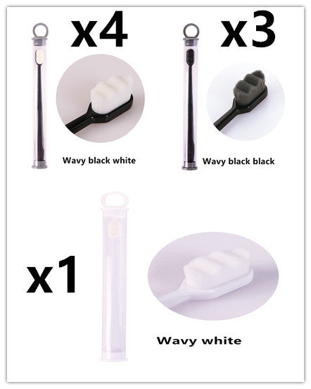 Eco-Friendly Bamboo Toothbrush with Wavy Handle Design