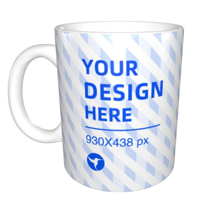 Eco-Friendly Ceramic Mug with Blue Stripes - Sustainable & Reusable
