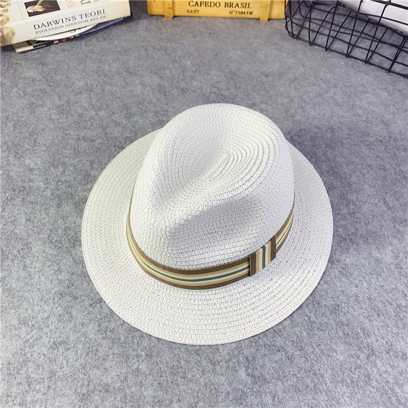 Eco-Friendly Straw Fedora Hat with Black Band