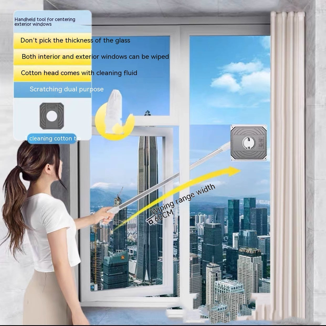 Eco-Friendly Reusable Window Cleaning Tool - Water-Saving, Chemical-Free