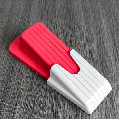 Eco-Friendly Teal & White Doorstop Wedge - Durable Silicone Design