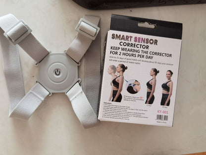 Light Gray Adjustable Posture Corrector for Better Back Support