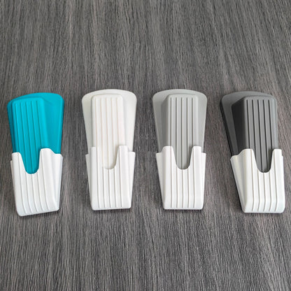 Eco-Friendly Teal & White Doorstop Wedge - Durable Silicone Design