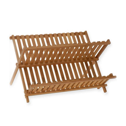 Eco-Friendly Bamboo Dish Drying Rack - X-Shaped Foldable Design