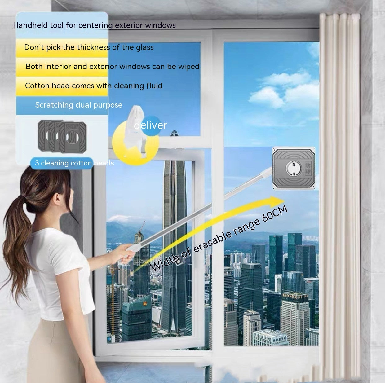 Eco-Friendly Reusable Window Cleaning Tool - Water-Saving, Chemical-Free