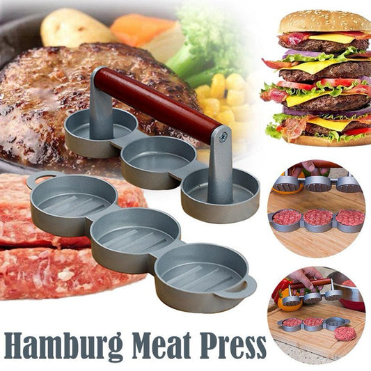 Eco-Friendly Hamburger Meat Press with Wooden Handle