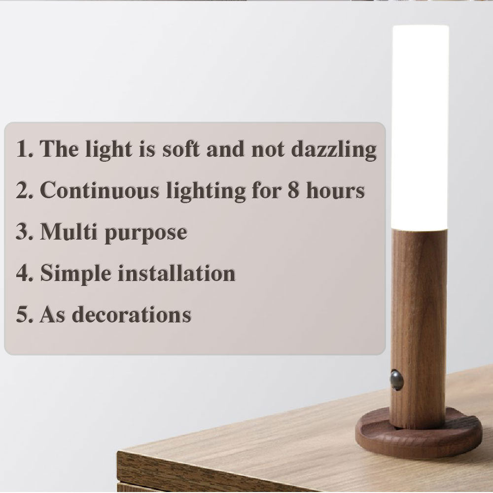 Eco-Friendly Wall-Mounted Night Light with Wood Finish